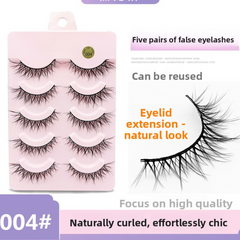 5 Pairs False Eyelashes, Mink-Like False Eyelashes, Natural and Volumizing False Eyelashes, Lash Extension Effect, Essential Makeup Tool for Travel