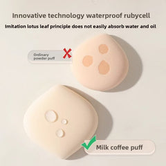 Milk Coffee Powder Puff Mousse Cushion Foundation Sponge Made From Hydrophilic Non-Latex Material For Gentle Application Without Skin Irritation Absorbing Efficiently Applies Foundation Without Wasting Product