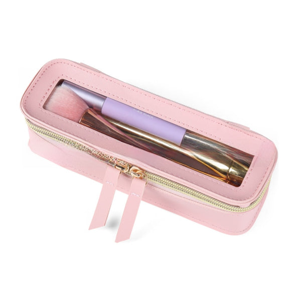 PU Leather Transparent Cosmetic Organizer Bag Portable Large Size Clear Travel Toiletry Bag Organizer, with Double Zipper Makeup Skincare Storage Pouch, Square Cosmetic Case Double-Sided Transparent Makeup Bag, Suitable for Women And Men