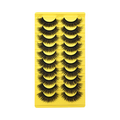 10-Pair Pack of Dense, Fluffy, Natural, Versatile Faux Mink Eyelashes Imitation Mink Material Mimics Real Fur For A Soft, Authentic Appearance