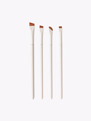 Porcelain White Angled Eyeliner Brush Set with Various Blade and Sickle Tips