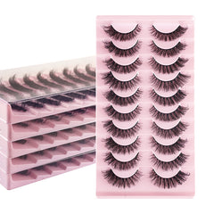 10 Pairs of Fake Eyelashes, 8D Super Fluffy And Faux Mink Fur Eyelashes,  Dramatic Eyelash Extension Makeup