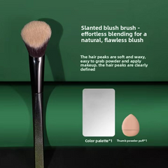 Angled Concealer Brushes with Soft Fiber Bristles for Even Powder Application, Easy Blending