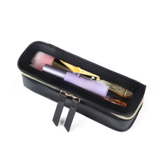 PU Leather Transparent Cosmetic Organizer Bag Portable Large Size Clear Travel Toiletry Bag Organizer, with Double Zipper Makeup Skincare Storage Pouch, Square Cosmetic Case Double-Sided Transparent Makeup Bag, Suitable for Women And Men