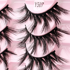 10 Pairs of Eyelash Makeup Soft And Fluffy 3D Mink False Eyelashes Thick Hand Rolled Mink False Eyelashes Natural False Eyelashes