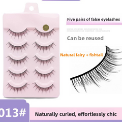 5 Pairs False Eyelashes, Mink-Like False Eyelashes, Natural and Volumizing False Eyelashes, Lash Extension Effect, Essential Makeup Tool for Travel