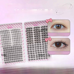 False Eyelashes Book Natural Curled Clusters