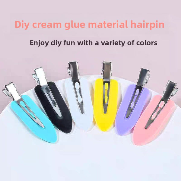 Seamless Hair Clips Solid Color Bangs Side Clips Basic Practical Hairdressing & Makeup, Bangs Clips, Hair Additions, Duckbill Clips, Hairpins, Flyaway Hair Clips