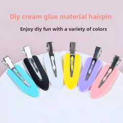 Seamless Hair Clips Solid Color Bangs Side Clips Basic Practical Hairdressing & Makeup, Bangs Clips, Hair Additions, Duckbill Clips, Hairpins, Flyaway Hair Clips