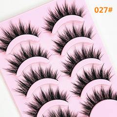 5 Pairs False Eyelashes, Mink-Like False Eyelashes, Natural and Volumizing False Eyelashes, Lash Extension Effect, Essential Makeup Tool for Travel