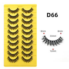 10-Pair Pack of Dense, Fluffy, Natural, Versatile Faux Mink Eyelashes Imitation Mink Material Mimics Real Fur For A Soft, Authentic Appearance
