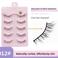 5 Pairs False Eyelashes, Mink-Like False Eyelashes, Natural and Volumizing False Eyelashes, Lash Extension Effect, Essential Makeup Tool for Travel