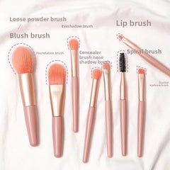 8-Piece Portable Makeup Brush Set,Soft Fluffy Professional Foundation Blush, Brush types: Foundation Brush, Eyeshadow Brush, Concealer Brush, Lip Brush, Loose Powder Brush, Eyebrow Brush, Blush Brush, Highlighter Brush, Makeup Brush Beauty Tools