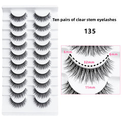 False Eyelashes 10 Pairs Natural Look