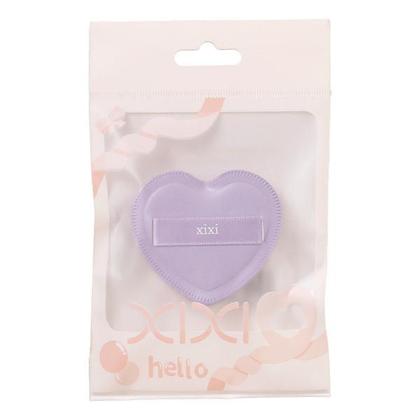 Heart-Shaped Dual-Use Makeup Sponge Puff Made From High-Quality Synthetic Sponge For Gentle Application Without Irritation, Effectively For Both Wet And Dry Powder Application