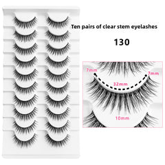 False Eyelashes 10 Pairs Natural Look
