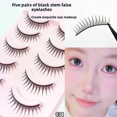 5 Pairs False Eyelashes, Mink-Like False Eyelashes, Natural and Volumizing False Eyelashes, Lash Extension Effect, Essential Makeup Tool for Travel