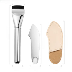 Professional Foundation Makeup Brush Stainless Steel Facial Makeup Tool Kit (Ultra-Thin Foundation Brush + Acrylic Transparent Makeup Palette + Stainless Steel Spatula)