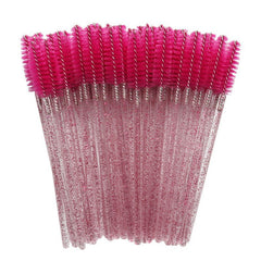 50 Pcs Disposable Mascara Wands, Eyebrow Spoolies Brush for Eyelash Extensions, Eye Lash and Makeup Brush