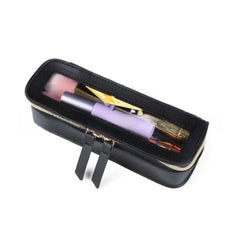 PU Leather Transparent Cosmetic Organizer Bag Portable Large Size Clear Travel Toiletry Bag Organizer, with Double Zipper Makeup Skincare Storage Pouch, Square Cosmetic Case Double-Sided Transparent Makeup Bag, Suitable for Women And Men