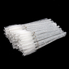 50 Pcs Disposable Mascara Wands, Eyebrow Spoolies Brush for Eyelash Extensions, Eye Lash and Makeup Brush