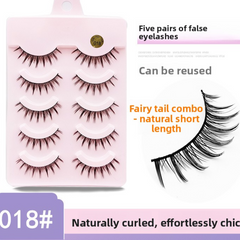 5 Pairs False Eyelashes, Mink-Like False Eyelashes, Natural and Volumizing False Eyelashes, Lash Extension Effect, Essential Makeup Tool for Travel