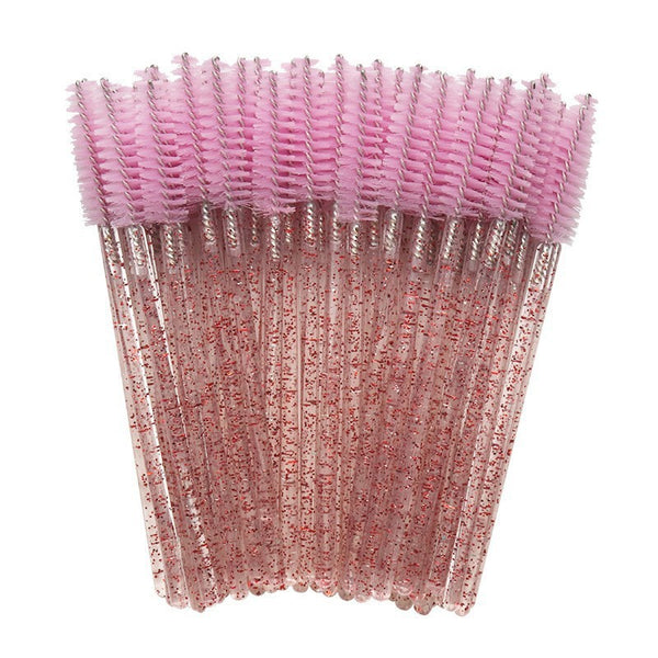 50 Pcs Disposable Mascara Wands, Eyebrow Spoolies Brush for Eyelash Extensions, Eye Lash and Makeup Brush