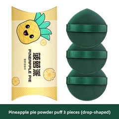 Ultra-Soft Pineapple Yolk Pastry Cushion Beginner-Friendly Cute Fruit Print Makeup Set, Soft High-Density Wet & Dry Dual-Use Air Cushion Puff