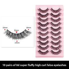 10 Pairs of Fake Eyelashes, 8D Super Fluffy And Faux Mink Fur Eyelashes,  Dramatic Eyelash Extension Makeup
