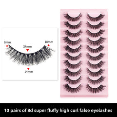 10 Pairs of Fake Eyelashes, 8D Super Fluffy And Faux Mink Fur Eyelashes,  Dramatic Eyelash Extension Makeup