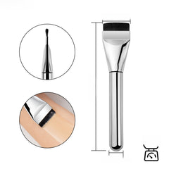 Professional Foundation Makeup Brush Stainless Steel Facial Makeup Tool Kit (Ultra-Thin Foundation Brush + Acrylic Transparent Makeup Palette + Stainless Steel Spatula)