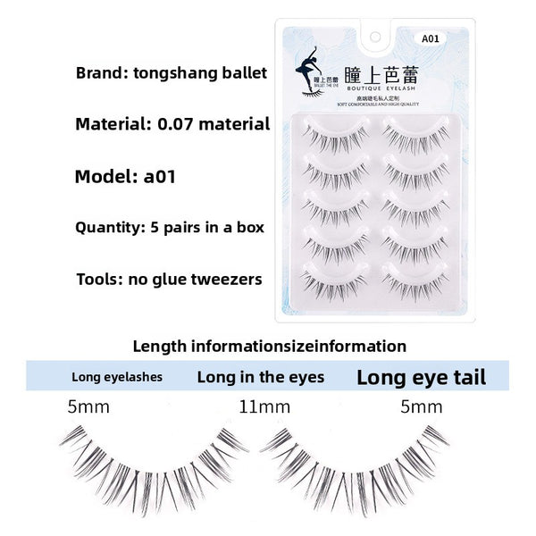 Transparent Stem False Eyelashes for Natural Nude Makeup5 Pairs Fairy Manga Flame Lower Eyelashes  C Curl Transparent Stem Natural Fluffy Reusable Cut False Under Lashes Beginner-Friendly