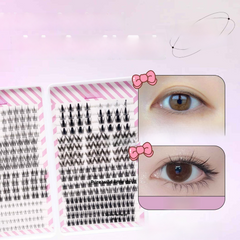 False Eyelashes Book Natural Curled Clusters