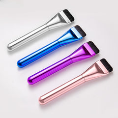 Professional Foundation Makeup Brush Stainless Steel Facial Makeup Tool Kit (Ultra-Thin Foundation Brush + Acrylic Transparent Makeup Palette + Stainless Steel Spatula)