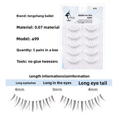 Transparent Stem False Eyelashes for Natural Nude Makeup