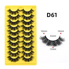 10-Pair Pack of Dense, Fluffy, Natural, Versatile Faux Mink Eyelashes Imitation Mink Material Mimics Real Fur For A Soft, Authentic Appearance