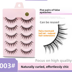 5 Pairs False Eyelashes, Mink-Like False Eyelashes, Natural and Volumizing False Eyelashes, Lash Extension Effect, Essential Makeup Tool for Travel