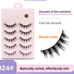 5 Pairs False Eyelashes, Mink-Like False Eyelashes, Natural and Volumizing False Eyelashes, Lash Extension Effect, Essential Makeup Tool for Travel