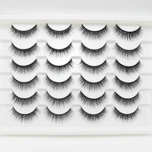 False Eyelashes10 Pairs Natural Fluffy 3D False Eyelashes - Lightweight, Reusable, Light Beige-Friendly, Perfect for Beginners & Daily Use