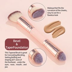 5pcs Double-ended Makeup Brush Set in a Box  Features Thickened Aluminum Tube with Baked Paint Design Packaged in a Paper BoxIncludes Powder Brush Blush Brush  Contour Brush Eyeshadow Brush